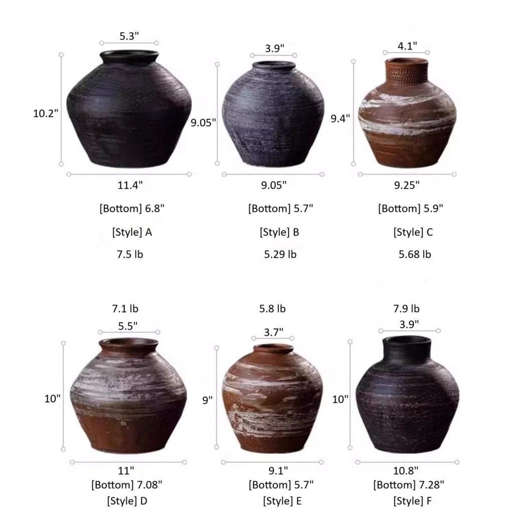 Vintage Wabi - Sabi Style Ceramic Jar - RusticReach