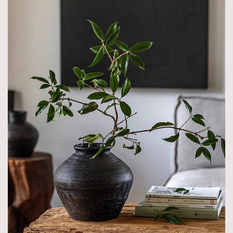 Vintage Wabi - Sabi Style Ceramic Jar - RusticReach