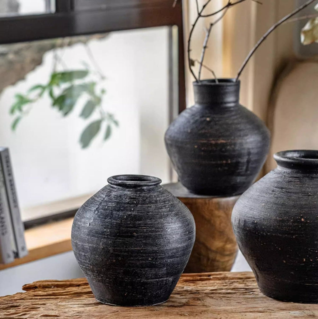 Vintage Wabi - Sabi Style Ceramic Jar - RusticReach