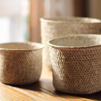 Natural Woven Round Storage Basket