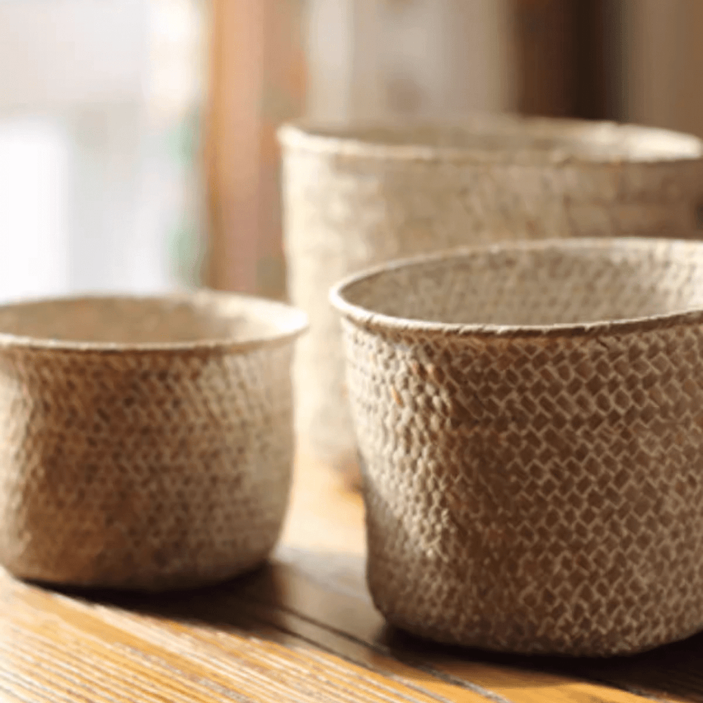 Natural Woven Round Storage Basket - RusticReach