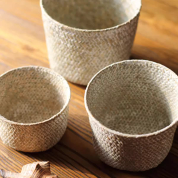 Natural Woven Round Storage Basket