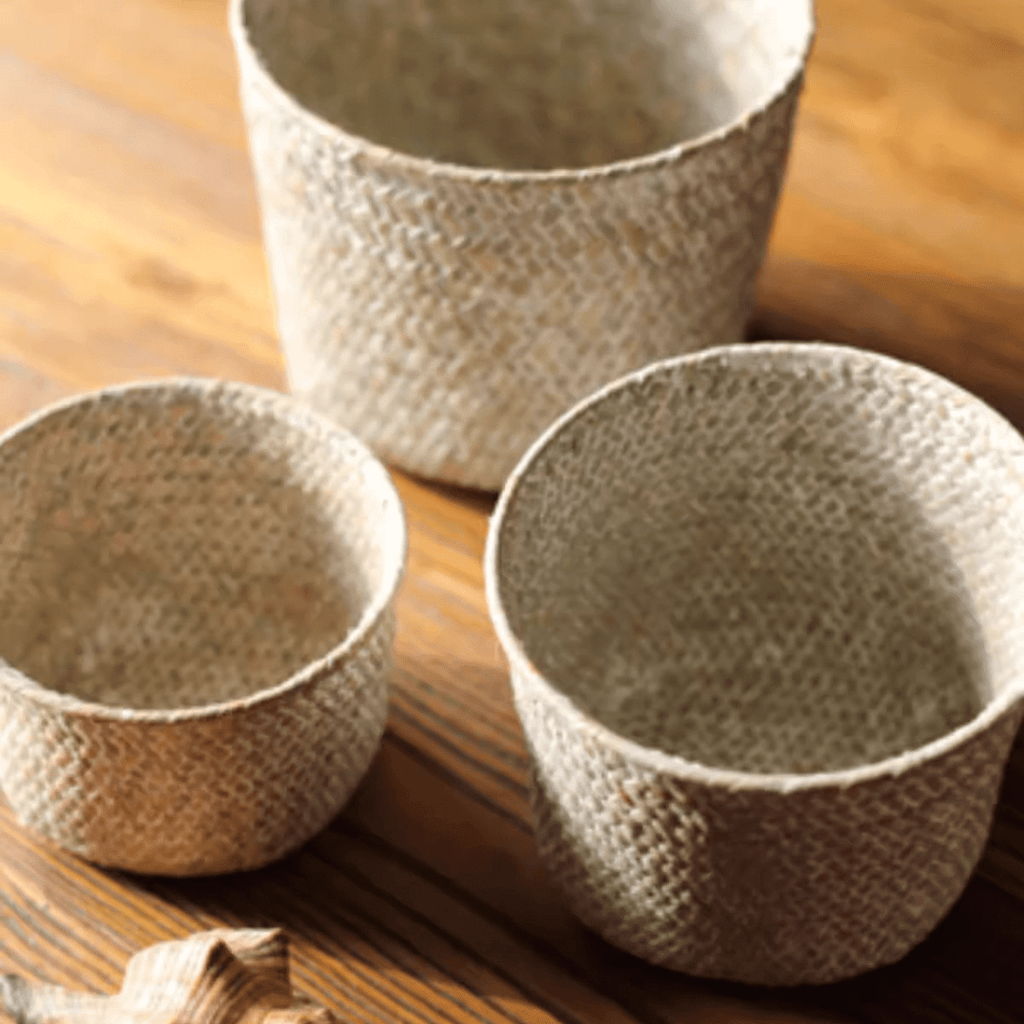 Natural Woven Round Storage Basket - RusticReach