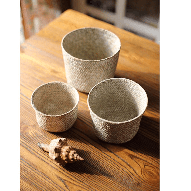 Natural Woven Round Storage Basket - RusticReach