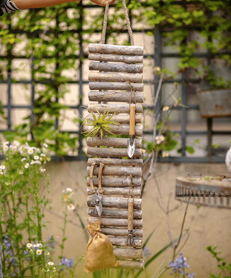 Rustic Wood Ladder Wall Décor Tool Organizer - RusticReach
