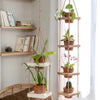 Wooden Rope Hanging Plant Shelf - RusticReach