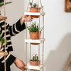 Wooden Rope Hanging Plant Shelf - RusticReach
