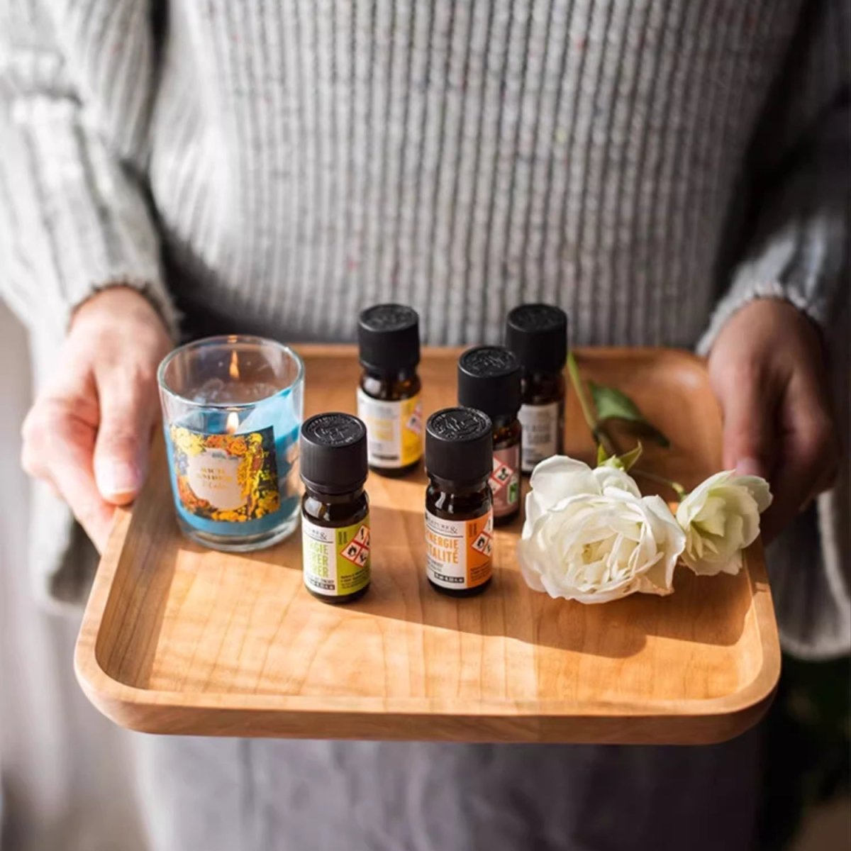 Natural Wood Plate Serving Tray - RusticReach