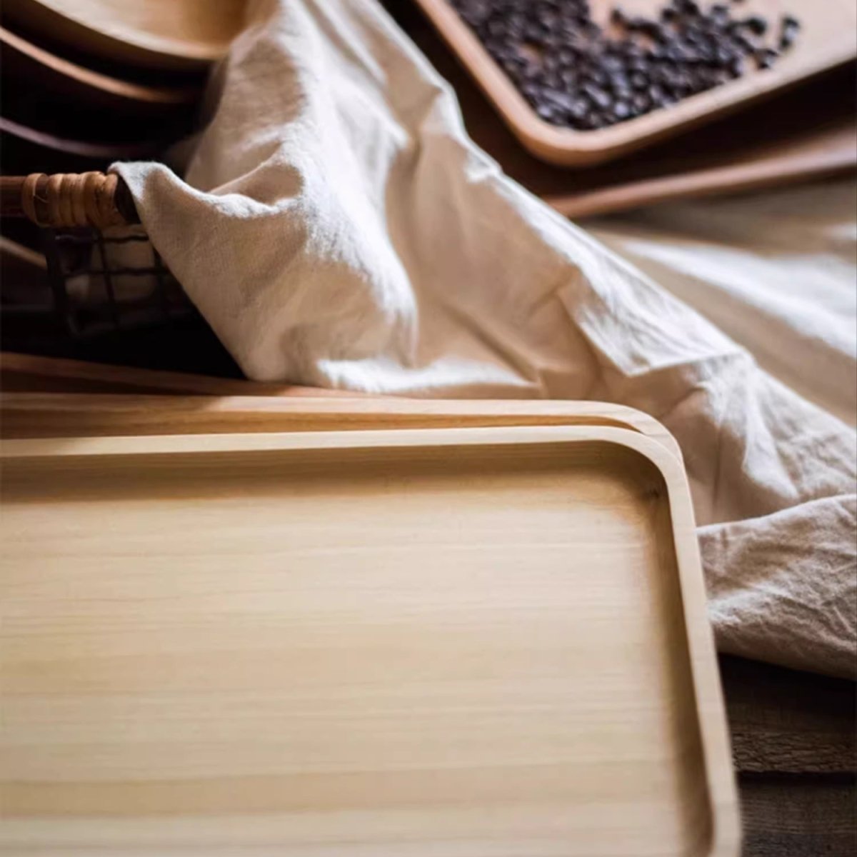 Natural Wood Plate Serving Tray - RusticReach