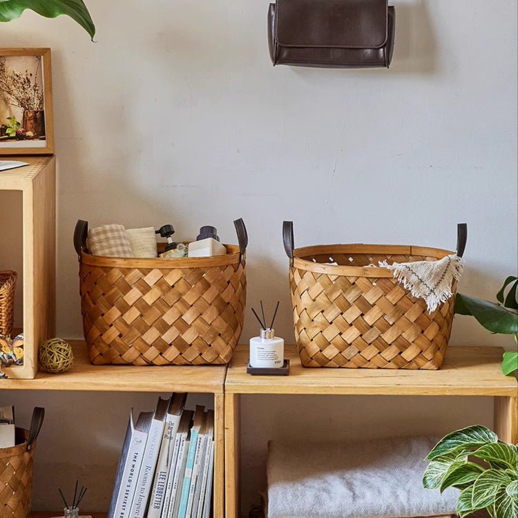Rustic Handwoven Woodchip Basket - RusticReach