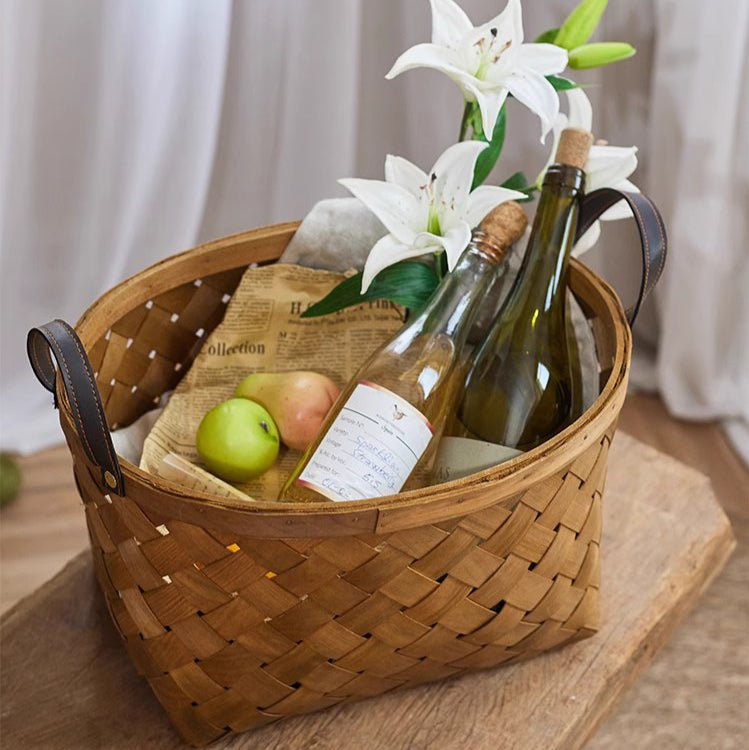 Rustic Handwoven Woodchip Basket - RusticReach