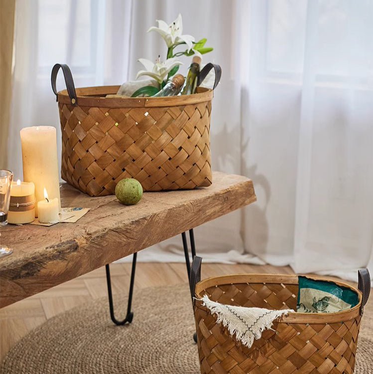 Rustic Handwoven Woodchip Basket - RusticReach