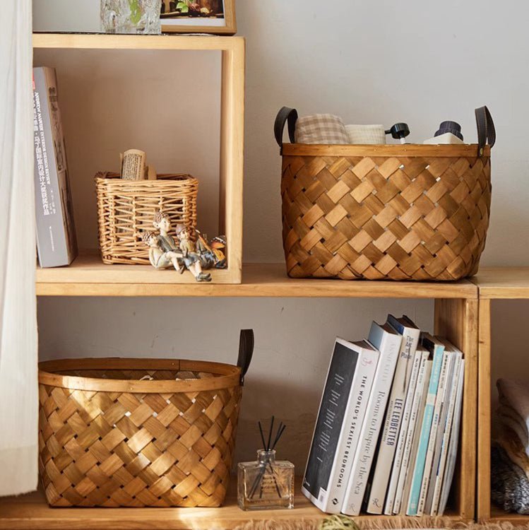 Rustic Handwoven Woodchip Basket - RusticReach
