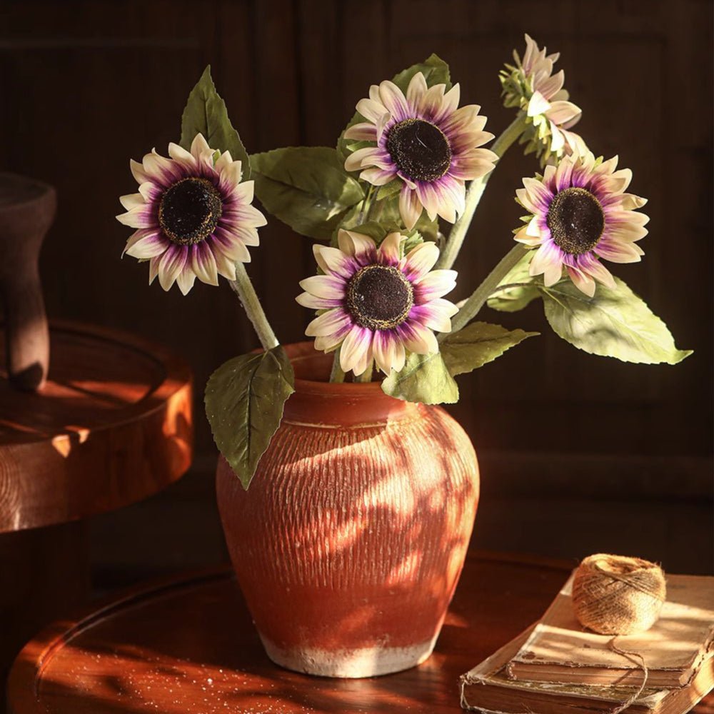 One - Head Artificial Sunflower Stem 19.7" Tall - RusticReach