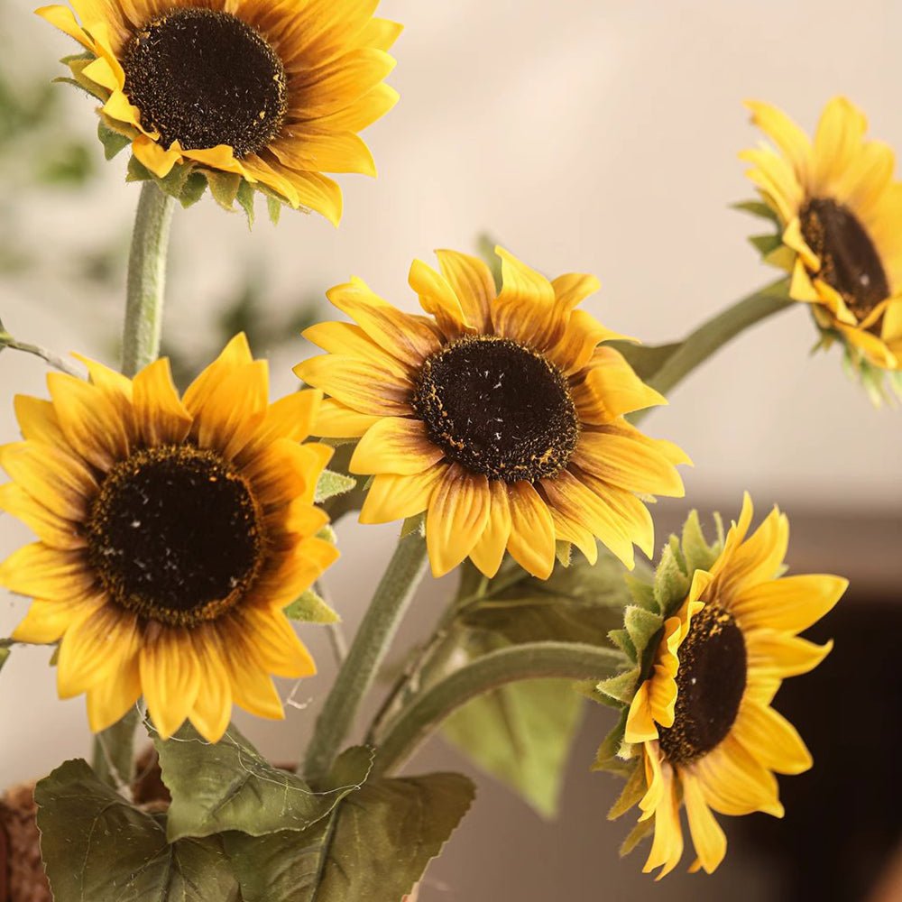 One - Head Artificial Sunflower Stem 19.7" Tall - RusticReach