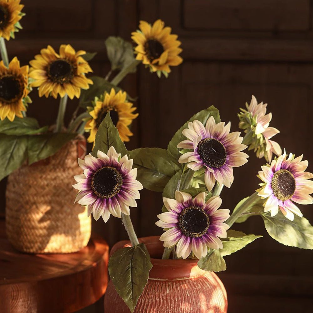 One - Head Artificial Sunflower Stem 19.7" Tall - RusticReach