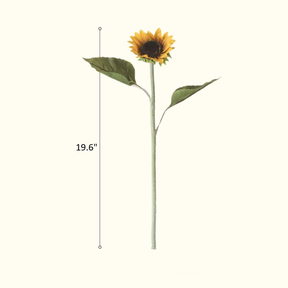 One - Head Artificial Sunflower Stem 19.7" Tall - RusticReach