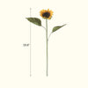One - Head Artificial Sunflower Stem 19.7" Tall - RusticReach