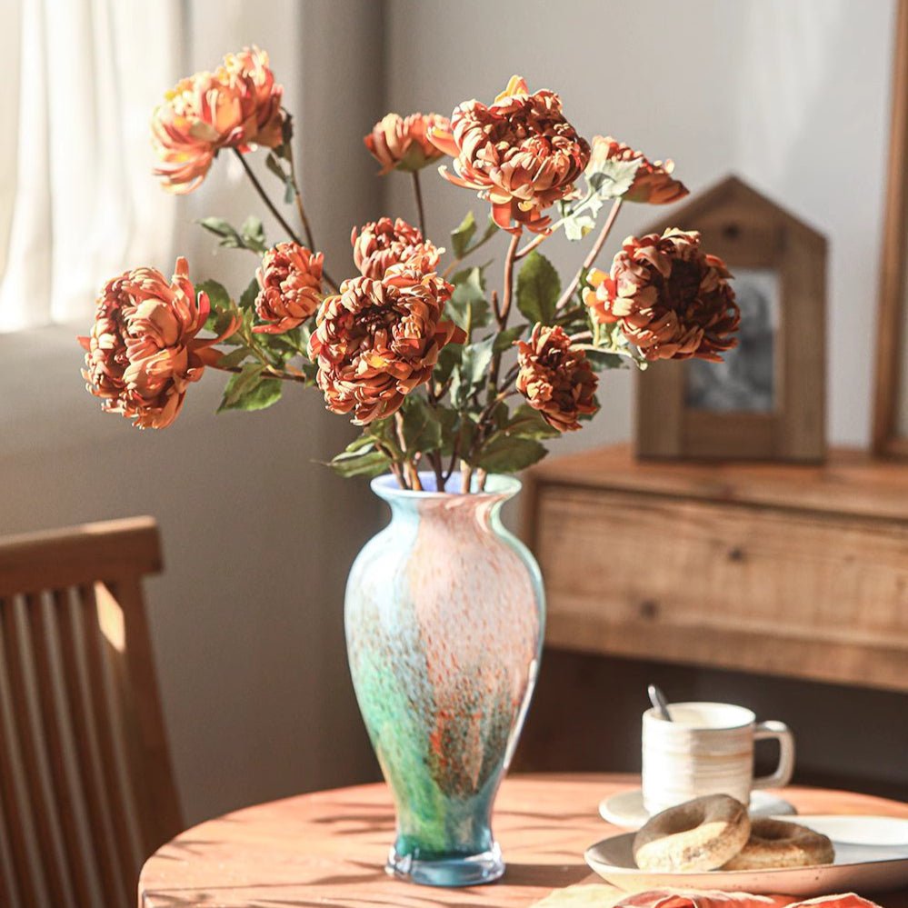Two - Head Seattle Dahlia Flower Stem 26.7" Tall - RusticReach
