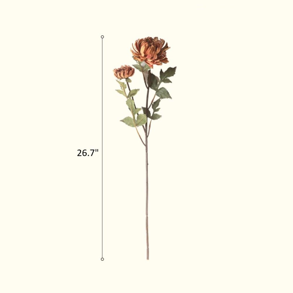 Two - Head Seattle Dahlia Flower Stem 26.7" Tall - RusticReach