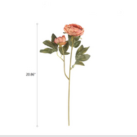 Artificial Sophia 2-Head Peony Stem 20.8" Tall