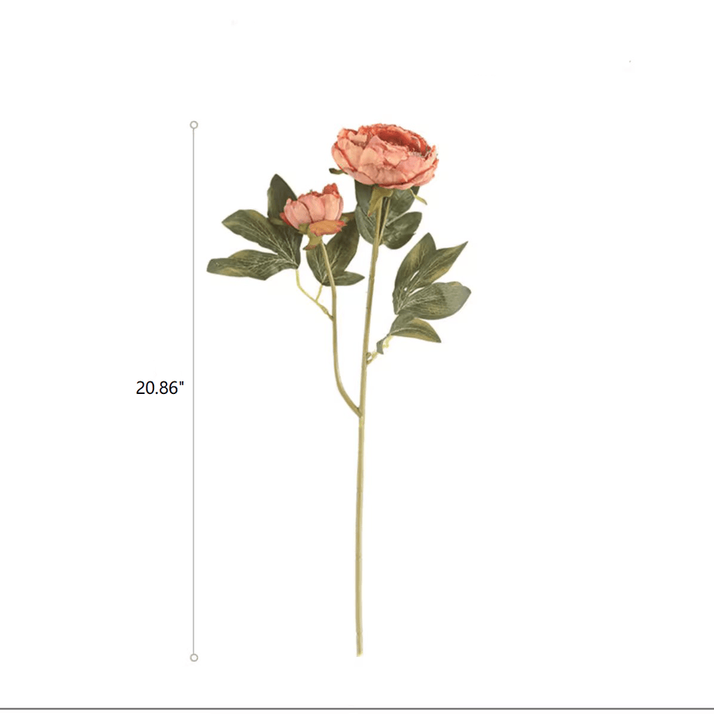 Artificial Sophia 2 - Head Peony Stem 20.8" Tall - RusticReach