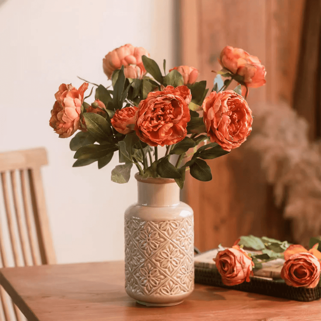 Artificial Sophia 2 - Head Peony Stem 20.8" Tall - RusticReach