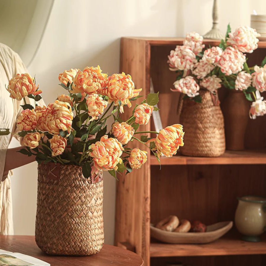Three - Head Seattle Dahlia Flower Stem 30.7" Tall - RusticReach