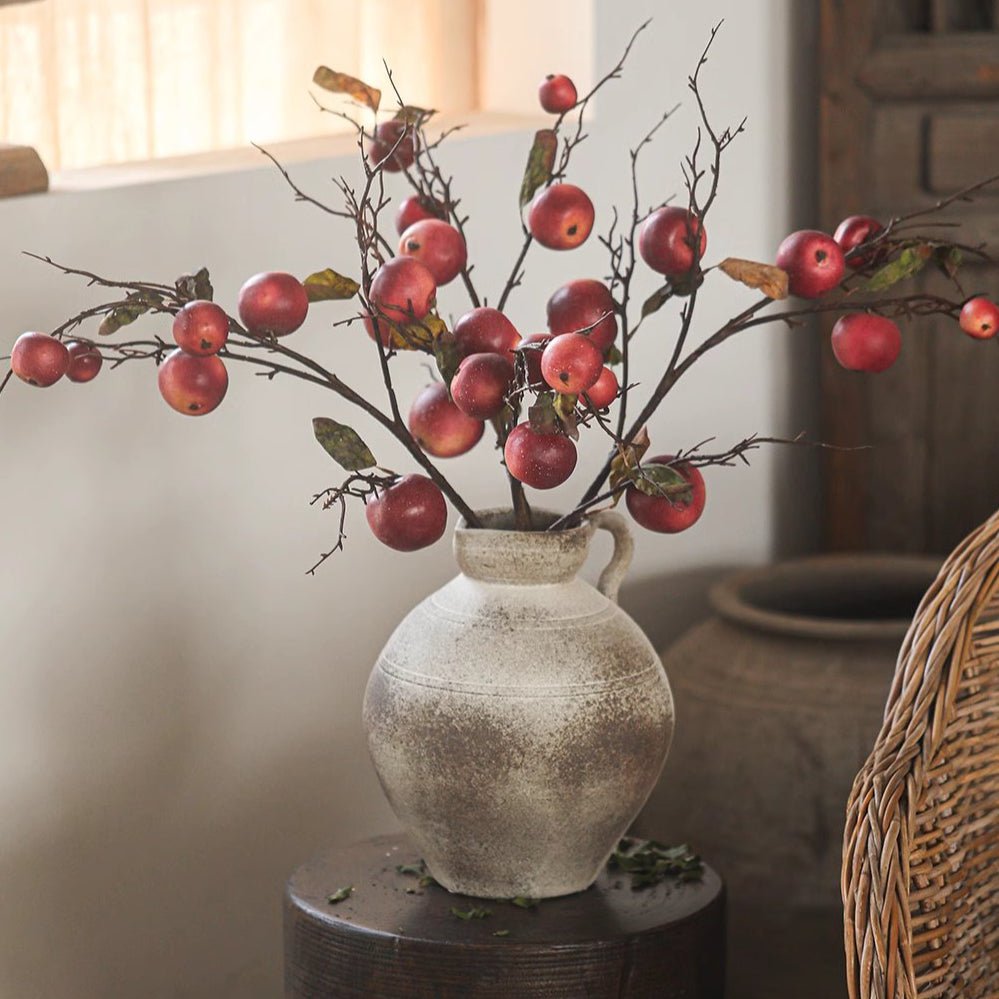 Faux Red Apple Branch Stem 36" Tall - RusticReach