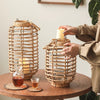 Decorative Bamboo Woven Lantern Holder - RusticReach