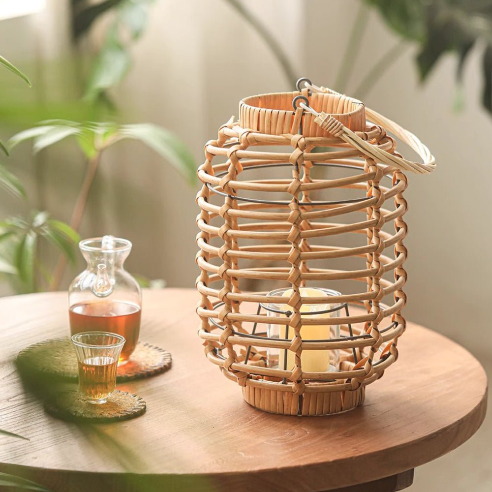 Decorative Bamboo Woven Lantern Holder - RusticReach