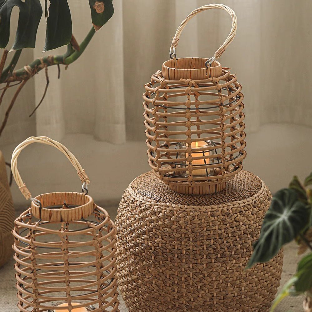 Decorative Bamboo Woven Lantern Holder - RusticReach