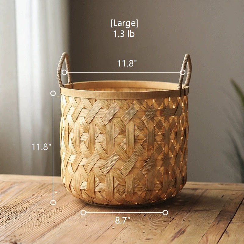 Bamboo Woven Storage Basket - RusticReach