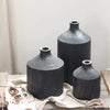 Black Wooden Vase Narrow Neck Decorative Bottle - RusticReach
