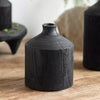 Black Wooden Vase Narrow Neck Decorative Bottle - RusticReach