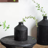 Black Wooden Vase Narrow Neck Decorative Bottle - RusticReach