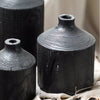 Black Wooden Vase Narrow Neck Decorative Bottle - RusticReach