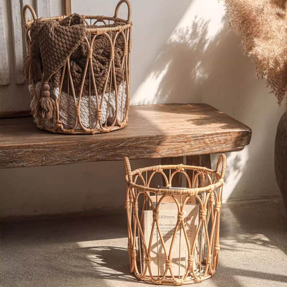 Bohemian Open - Weave Rattan Basket - RusticReach