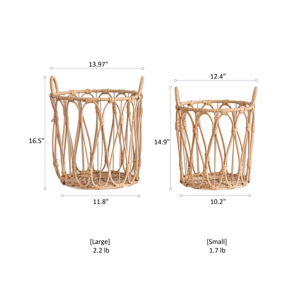 Bohemian Open - Weave Rattan Basket - RusticReach