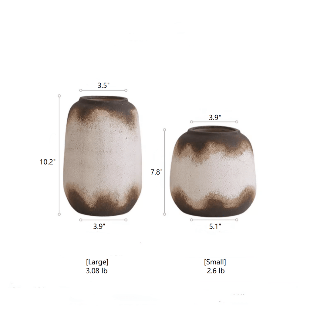 Watertight Brown Imprint Ceramic Vase - RusticReach