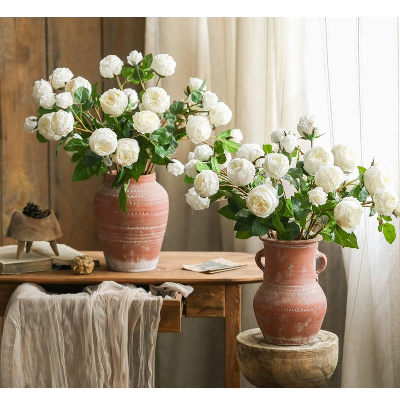 White Cabbage Rose Stem 20.8" Tall