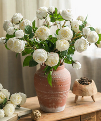 White Cabbage Rose Stem 20.8" Tall