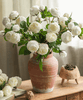 White Cabbage Rose Stem 20.8" Tall - RusticReach