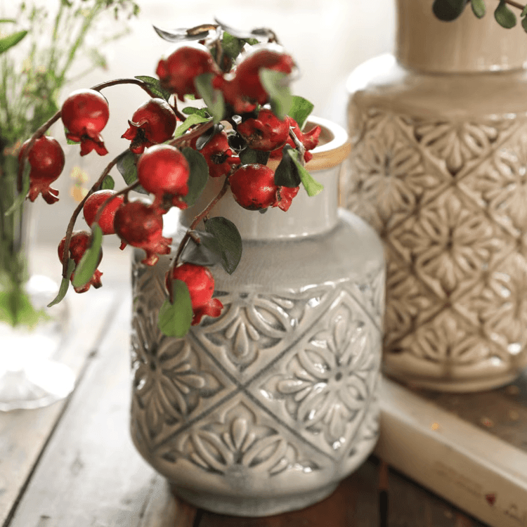 Domino Embossed Pattern Vase - RusticReach