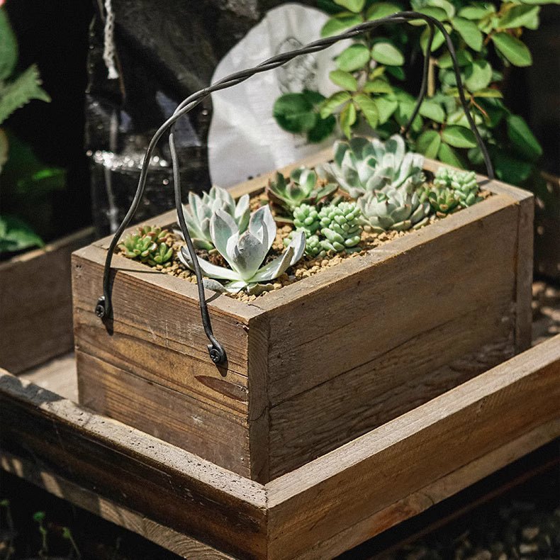 Farmhouse Wooden Box for Succulents or Flowers - RusticReach