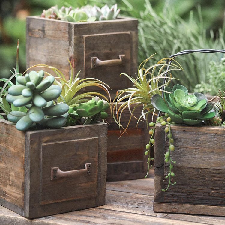 Farmhouse Wooden Box for Succulents or Flowers - RusticReach