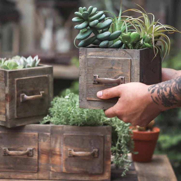 Farmhouse Wooden Box for Succulents or Flowers - RusticReach