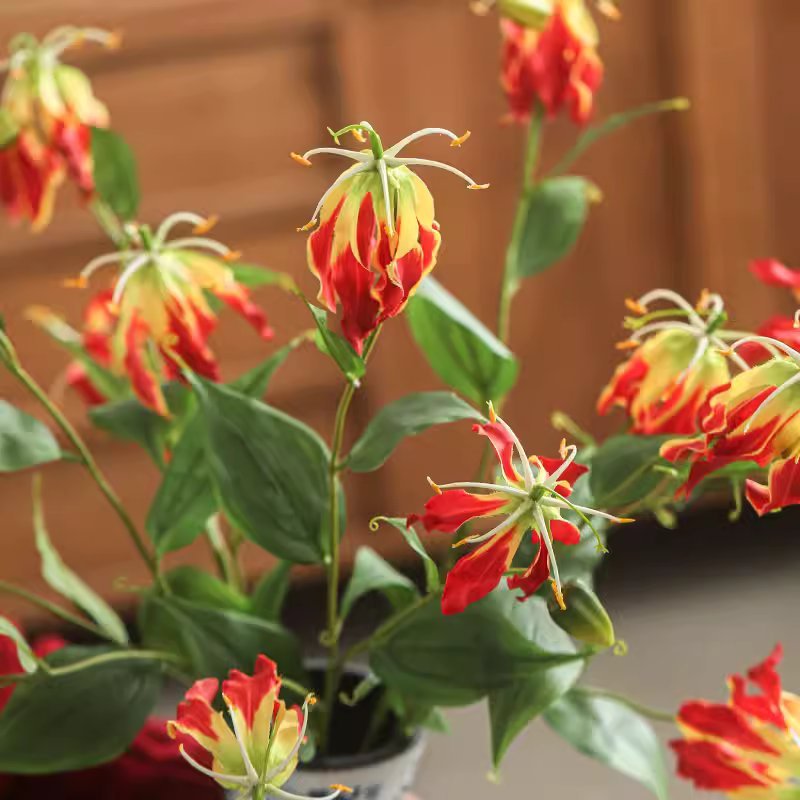 flower fire lily Faux Fire Lily Stem 31.9" Tall – RusticReach