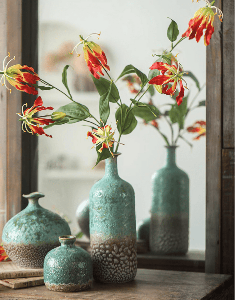 Faux Fire Lily Stem 31.9" Tall - RusticReach