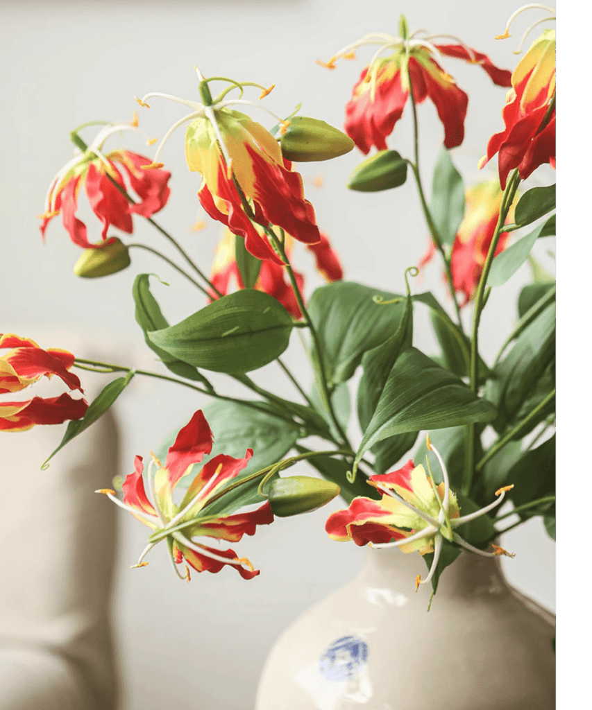 Faux Fire Lily Stem 31.9" Tall - RusticReach